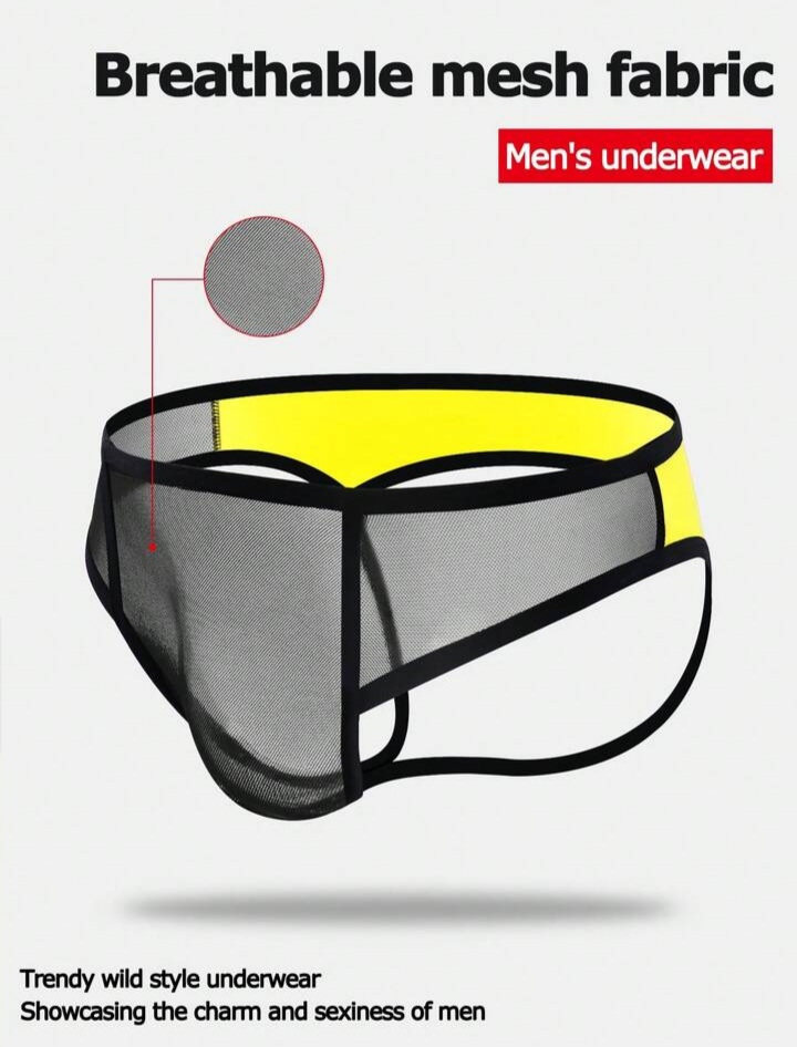 Men's Two - Tone Mesh Thong Underwear
